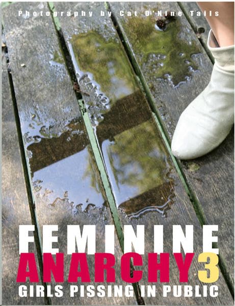 Wet wooden planks, a white shoe, and bold text reading "Feminine Anarchy 3".