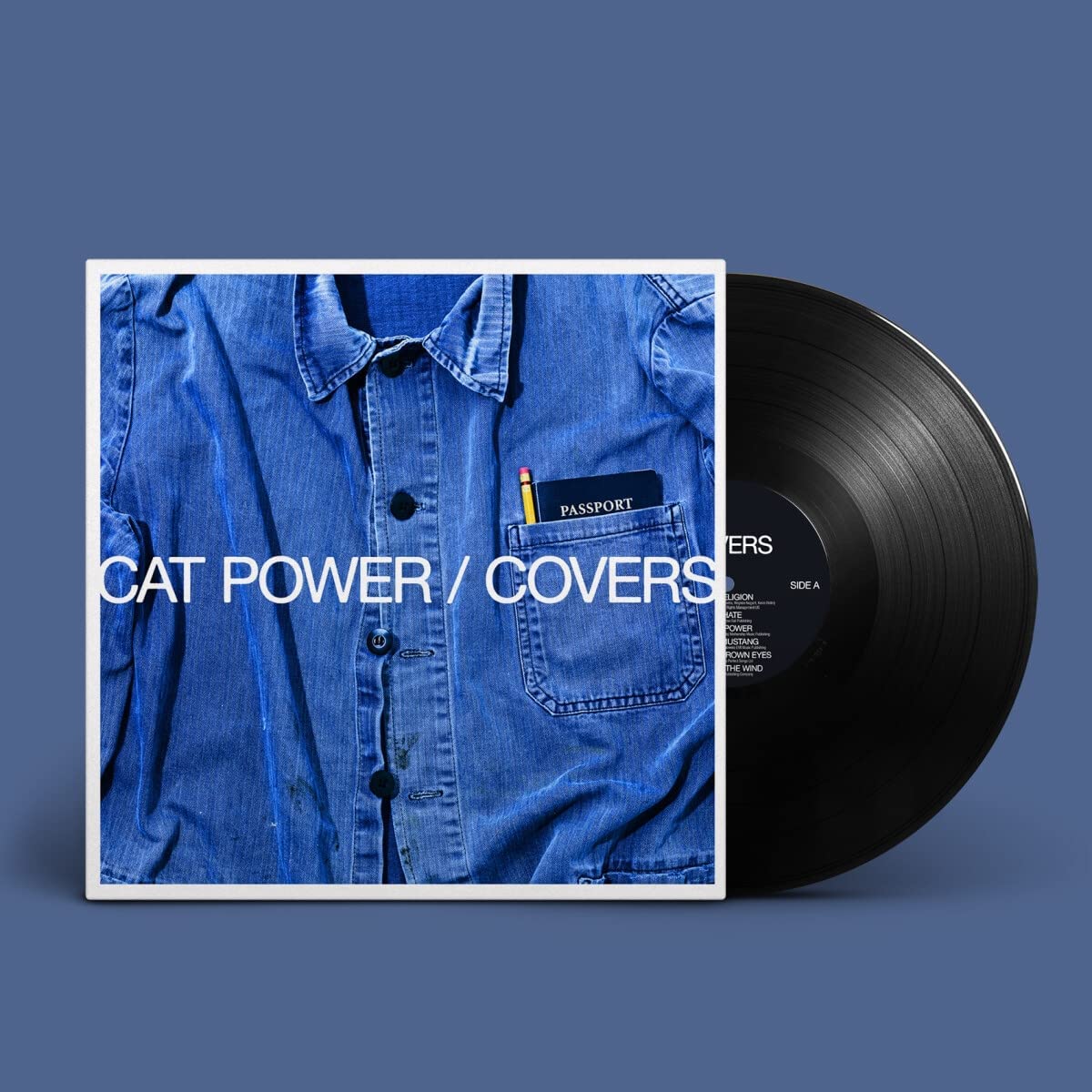 Cat Power “Covers” vinyl record with a denim shirt album cover.
