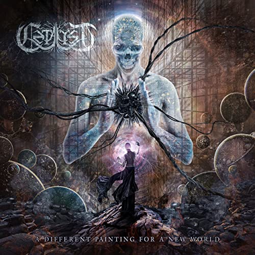 CD cover art: spectral figure with skull, dark fantasy, cosmic elements.