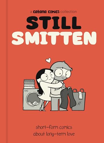 Book cover: couple embracing near a washing machine, comic style.