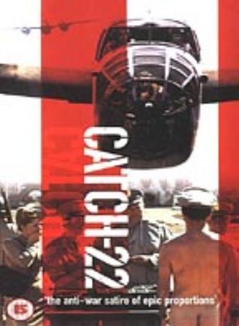 DVD cover art for Catch-22 featuring a military plane over soldiers on a red background.