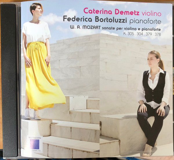 CD cover featuring two people and architectural steps, titled “Sonate Per Violino E Pianofort.”