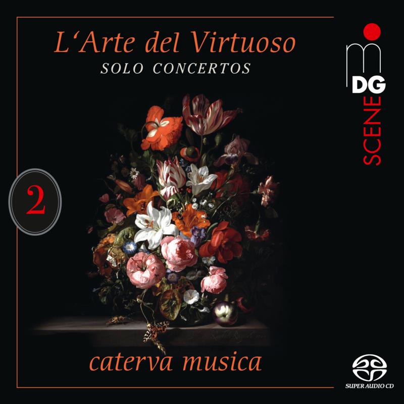 CD cover: dark background, floral still life, text “L’Arte del Virtuoso”.