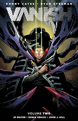 Comic book cover: a hooded figure with a child’s face, surrounded by dark tendrils.