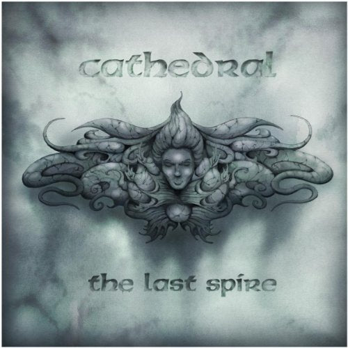 Cathedral album cover: grayscale face with ornate, swirling designs.