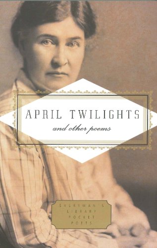 Book cover with a portrait of a woman and the title “April Twilights.”