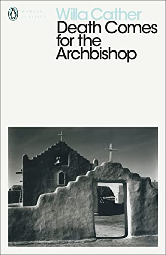 Book cover: "Death Comes for the Archbishop" with a southwestern church image.