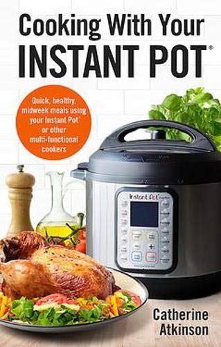 Instant Pot cookbook cover with cooked chicken and fresh vegetables.