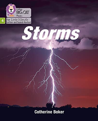 Book cover for Storms showing a bright lightning bolt against a dark purple sky.