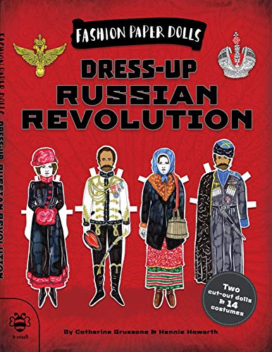 Book cover featuring four illustrated paper dolls in historical Russian Revolution era costumes.
