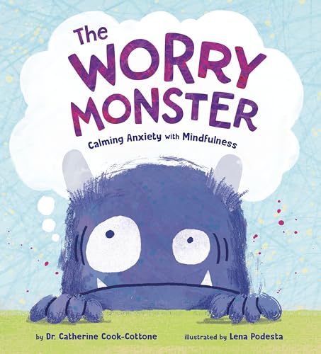 Book cover featuring a blue, furry monster with googly eyes and a thought bubble.