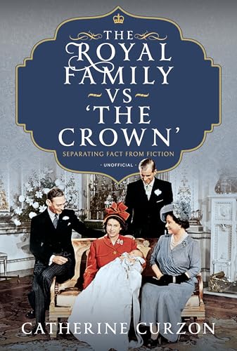Book cover: Royal Family portrait with text “The Royal Family vs ‘The Crown’”.