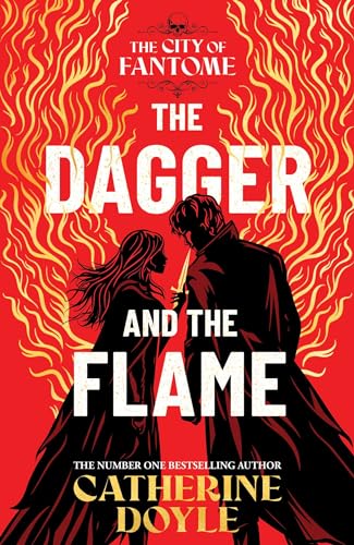 Book cover featuring a silhouetted couple against a bright red background with yellow flames.