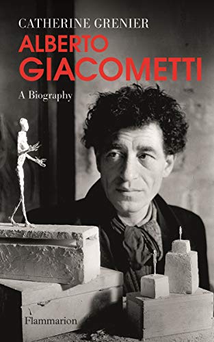 Book cover featuring a portrait of sculptor Alberto Giacometti and his artwork.