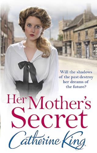 Book cover: woman in vintage clothing, street scene, title “Her Mother’s Secret.”