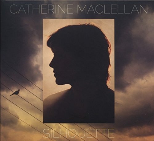 CD cover: Silhouette of a woman’s face against a cloudy sky.