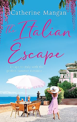 Book cover: “The Italian Escape” with a woman by the sea.