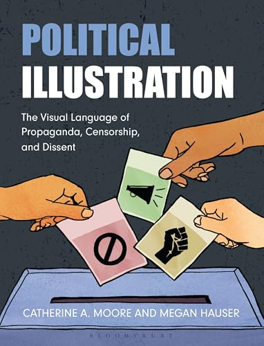 Book cover with hands manipulating cards displaying symbols of protest and censorship.