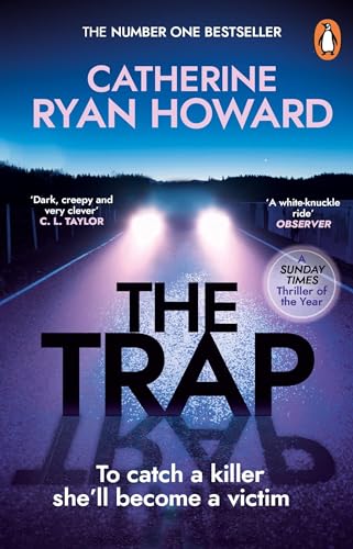 Book cover: “The Trap” with headlights illuminating a dark, empty road.