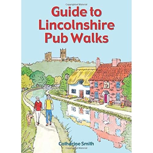 Book cover: "Guide to Lincolnshire Pub Walks" with illustrated countryside scene.