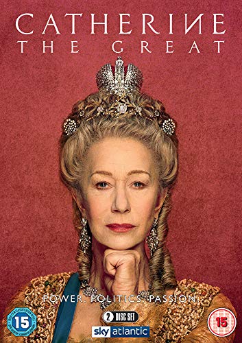 "Catherine the Great" DVD cover featuring a regal woman in ornate attire and crown.