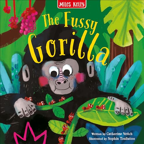 Book cover: a fussy gorilla surrounded by jungle foliage and ants.