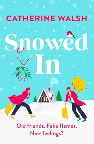 Book cover with a light blue background, two people pulling suitcases toward a cabin.