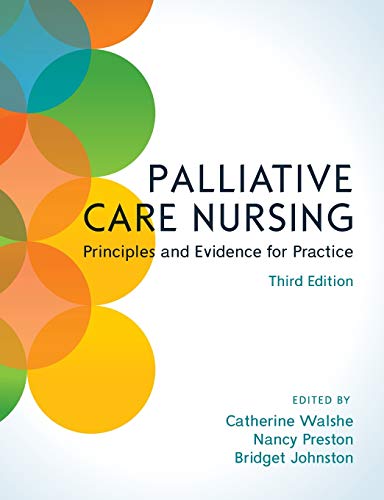 Book cover: "Palliative Care Nursing, 3rd Edition" with colorful overlapping circles.