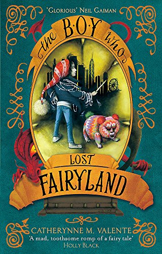 Book cover: boy with a striped hat, a bear, and a city skyline.