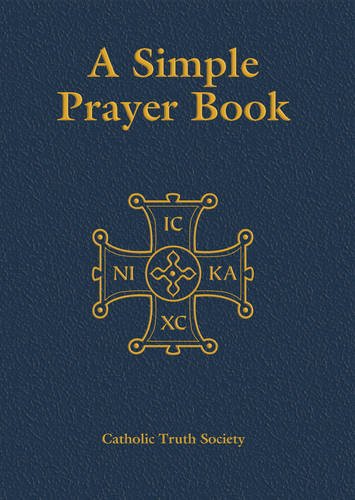 Deluxe prayer book with decorative cover and gold trim, containing simple prayers and scripture.