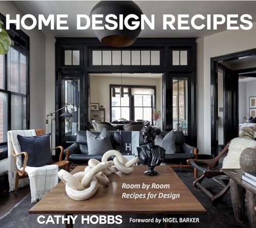 Book cover showing a modern living room with a wooden coffee table and black accents.