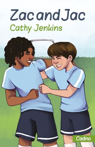 Book cover showing two smiling boys in light blue soccer uniforms on a field.