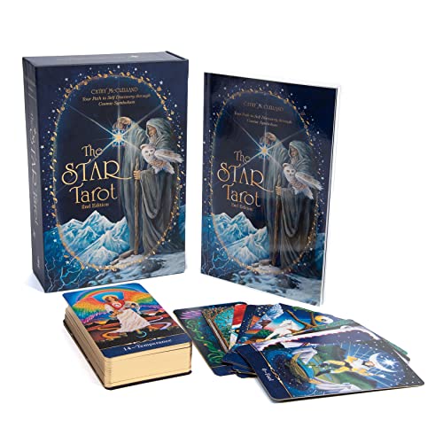 The Star Tarot box set, guidebook, and a deck of illustrated tarot cards.