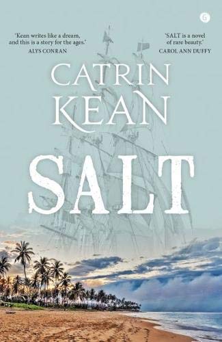 Book cover for “Salt” by Catrin Kean, featuring a sailing ship and beach.
