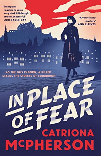 Book cover featuring a woman in a coat before an Edinburgh city skyline.