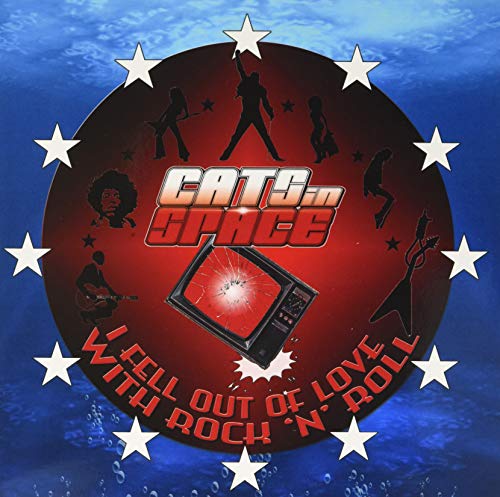 Album cover for Cats In Space, featuring silhouettes and a vintage TV.