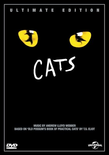 Black DVD cover for “Cats” featuring yellow cat eyes and white text.