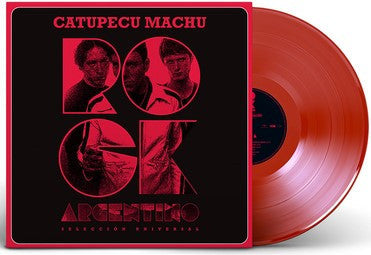 Catupecu Machu vinyl record with red cover and record, featuring band portraits.