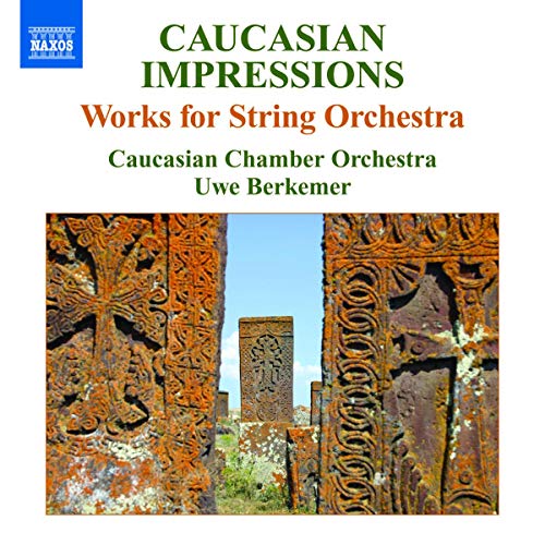 CD cover: “Caucasian Impressions” with ancient stone crosses image.