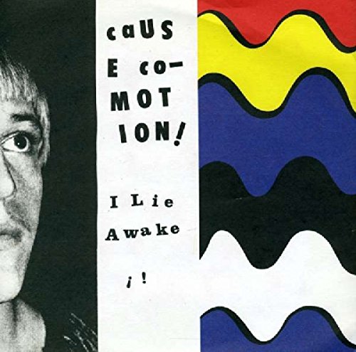 Vinyl album cover with a black-and-white portrait and colorful wavy pattern.