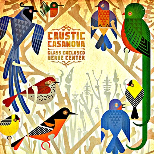 Album cover with colorful, stylized birds and branch artwork.