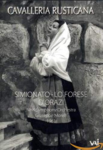 Black and white DVD cover for opera "Cavalleria Rusticana," featuring a woman.