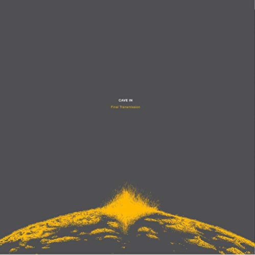 Cave In album cover: dark gray background with yellow, textured peak.