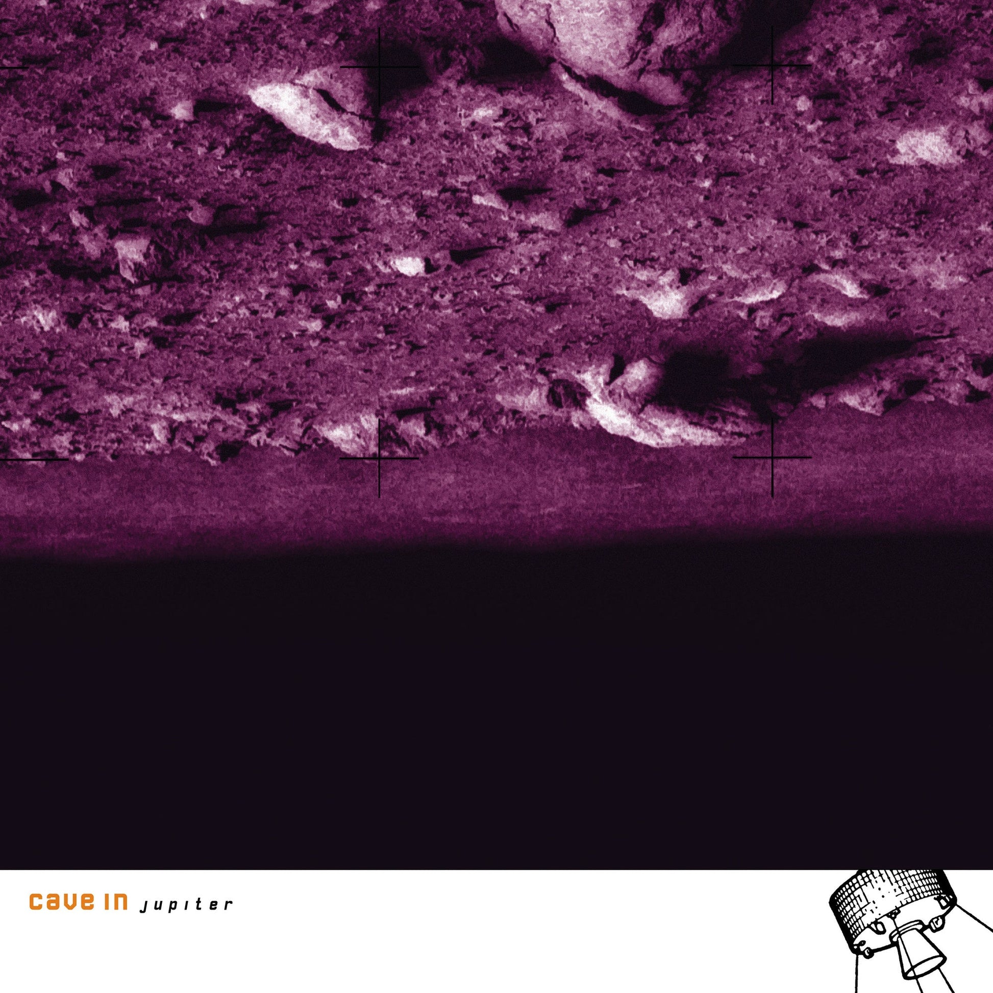 Album cover showing a purple-tinted rocky surface above a dark void with text.