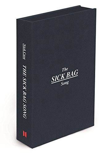 A dark blue textured book titled The Sick Bag Song by Nick Cave.
