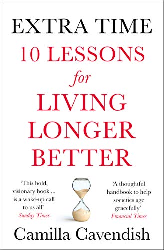 Book cover with red text, hourglass image, and author Camilla Cavendish.