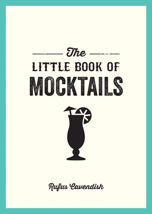 Book cover with title "The Little Book of Mocktails" and a drink illustration.