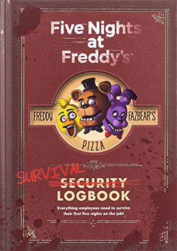Five Nights at Freddy's" survival logbook cover with animatronic characters.