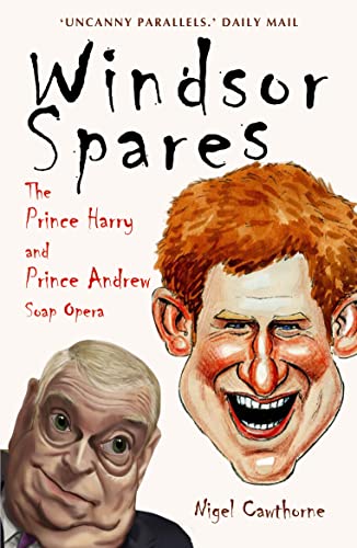 Book cover with caricatures of Prince Harry and Prince Andrew.