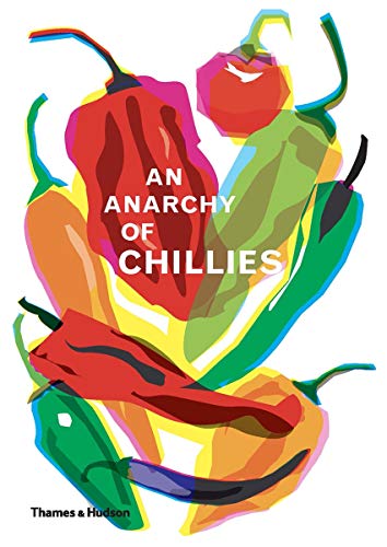 Book cover: brightly colored illustration of various chilli peppers.